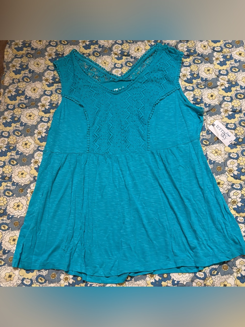 Terra & Sky women’s size 1x teal sleeveless top